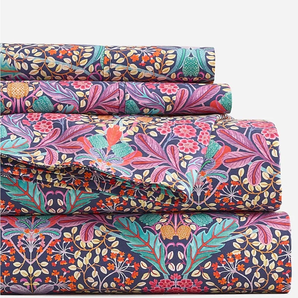 J. Crew Limited-edition full sheet set in Liberty Elm House fabric